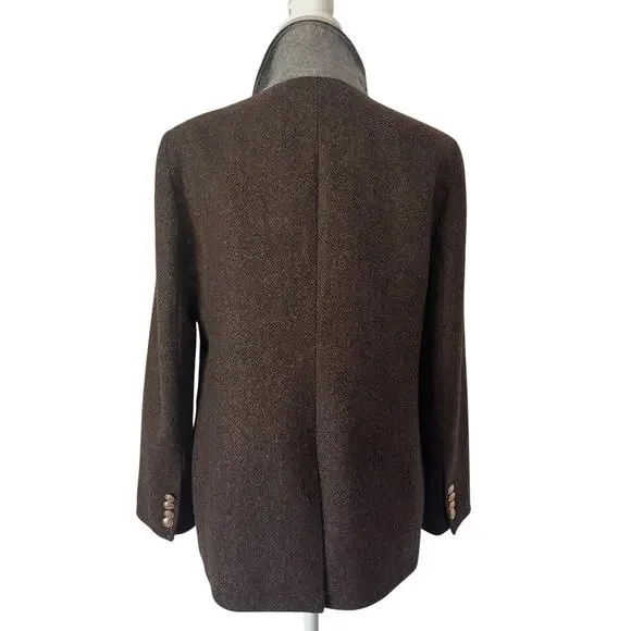 J.Crew Bristol Blazer Jacket Chocolate Brown Wool Double Breasted Size 10P - Picture 9 of 11